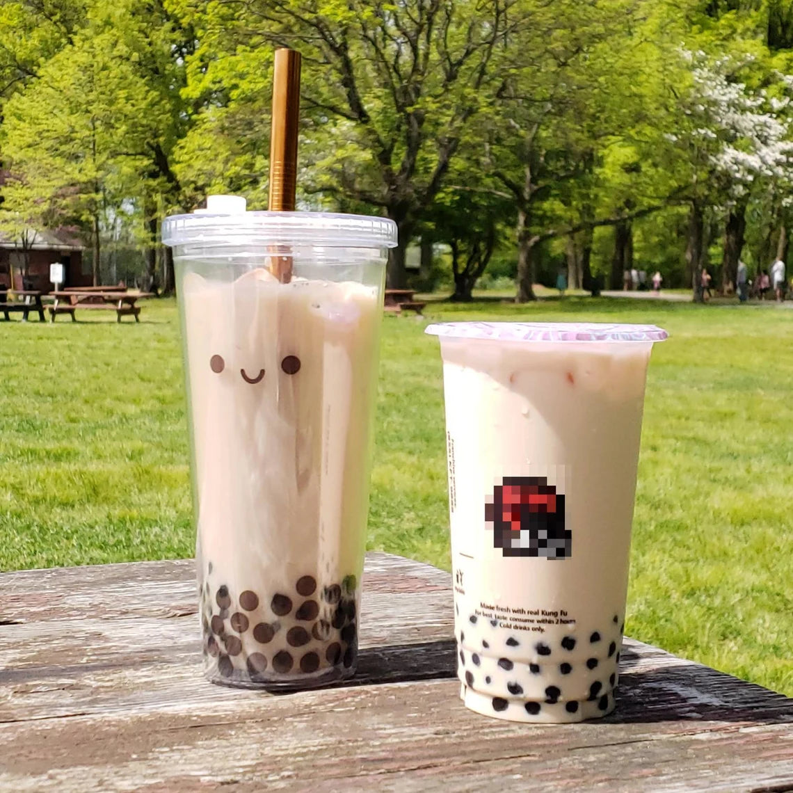 MaybeDaily Reusable Eco-Friendly Bubble Tea Boba Cup with Stainless Steel Straw Bubble Tea Boba Character Tumbler